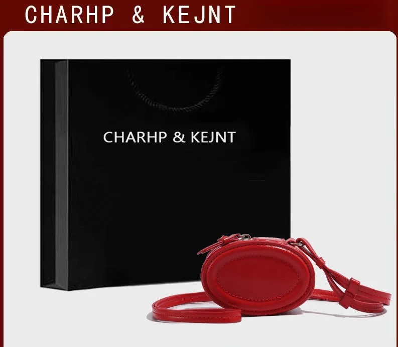 Geantă crossbody rotundă de lux CHARHP&KEJNT, tip cutie pentru bijuterii, nișă pentru ruj, geantă pentru chei versatilă_voghion.com
