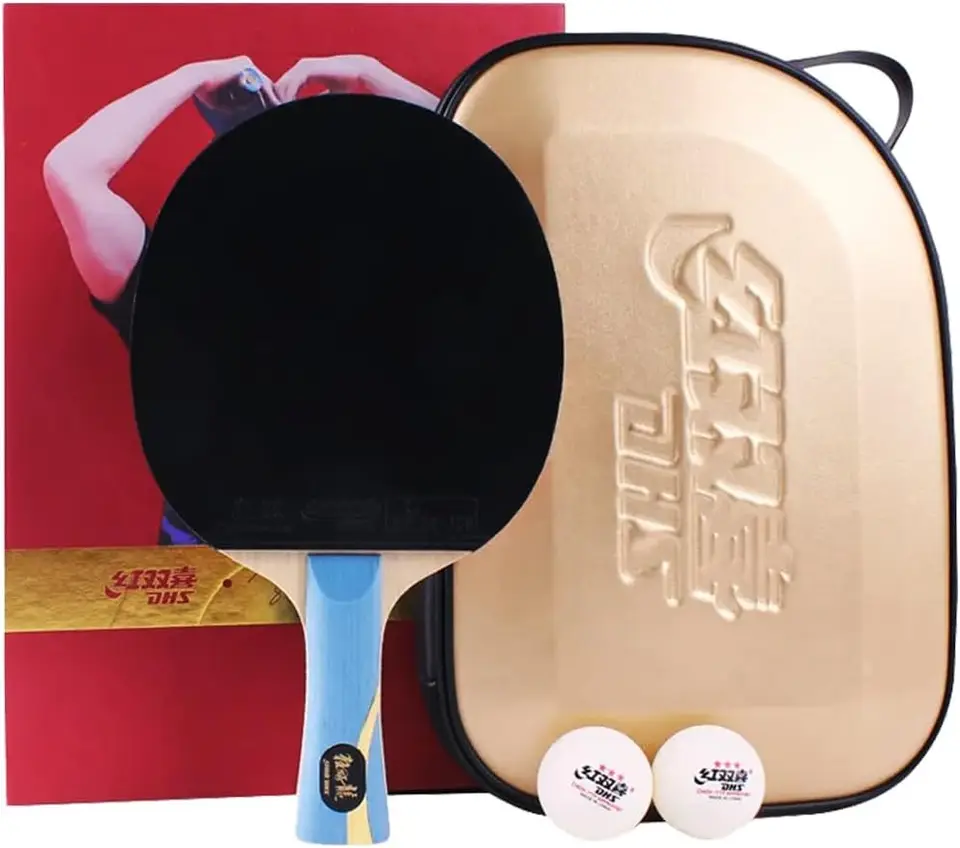 MK Cyclone Hard Bat Ping Pong Paddle - Classic Pips-Out Rubber Table Tennis Racket
