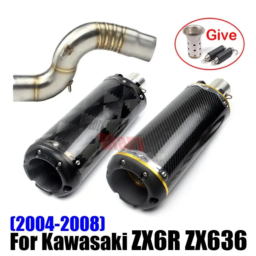 Slip On For Kawasaki ZX6R ZX 6R ZX636 636 2004 2008 Motorcycle Exhaust 
