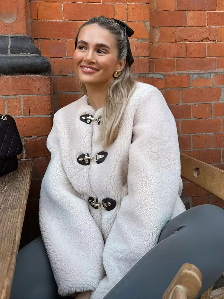 HH Women Elegant Fashion Solid Cropped Coats O Neck Long Sleeve Button Jackets With Pockets Autumn High Street Lady Outerwear