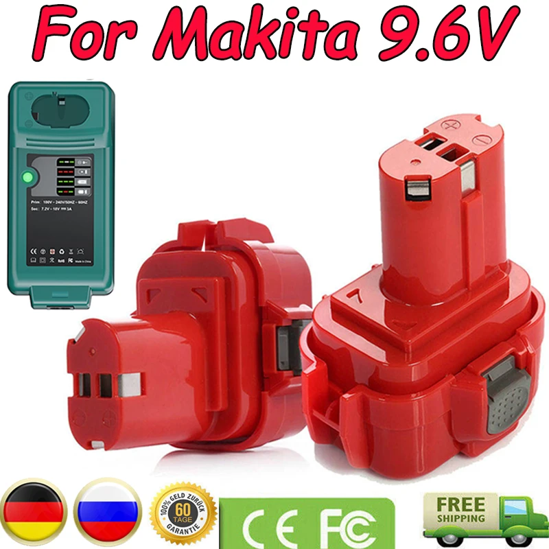 2 Batterie Joiry 9.6V 3500mAh Ni-MH Per Makita - Ricambio Per Modelli PA09, 9120, 9122 E Altri