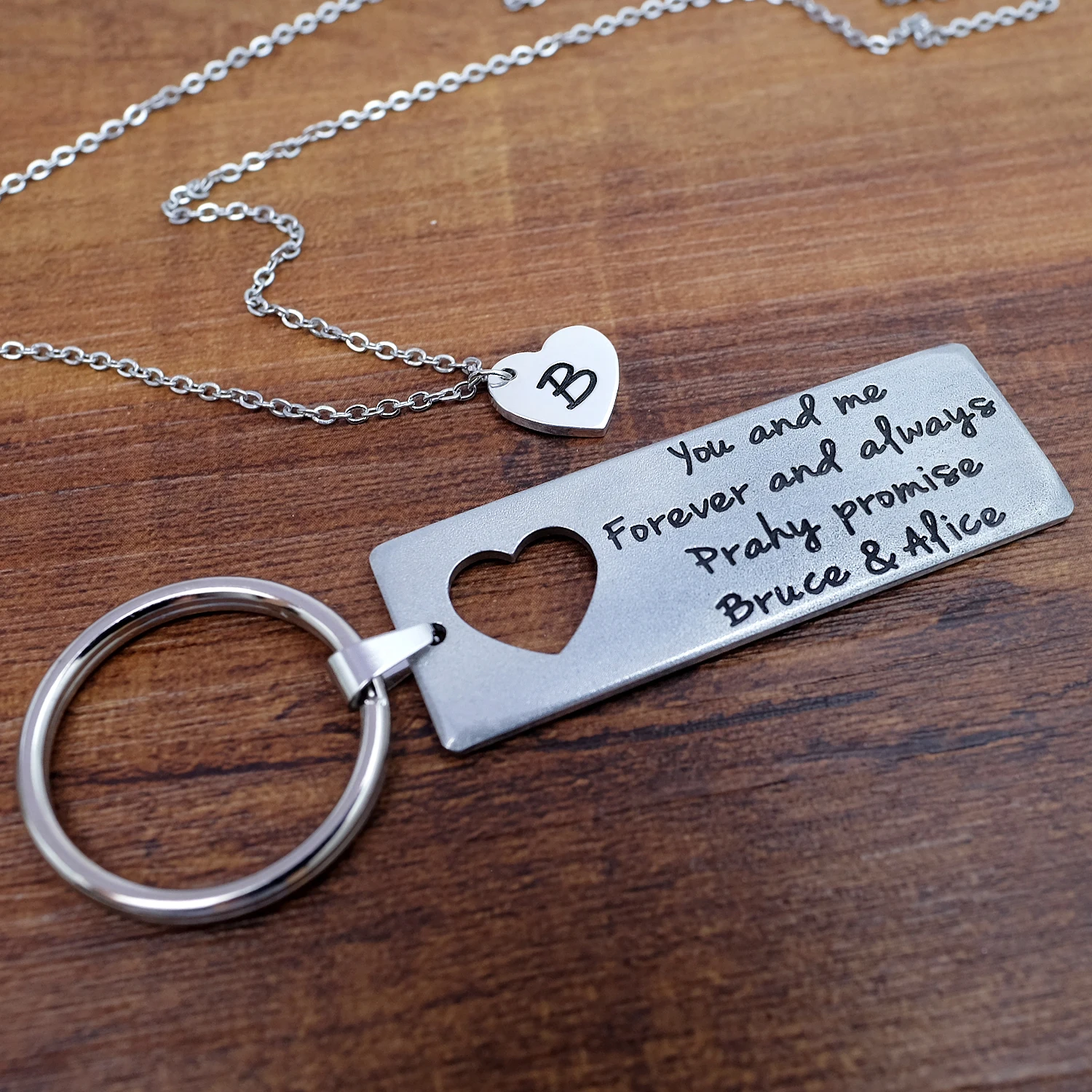 Couples keychain and necklace set deals
