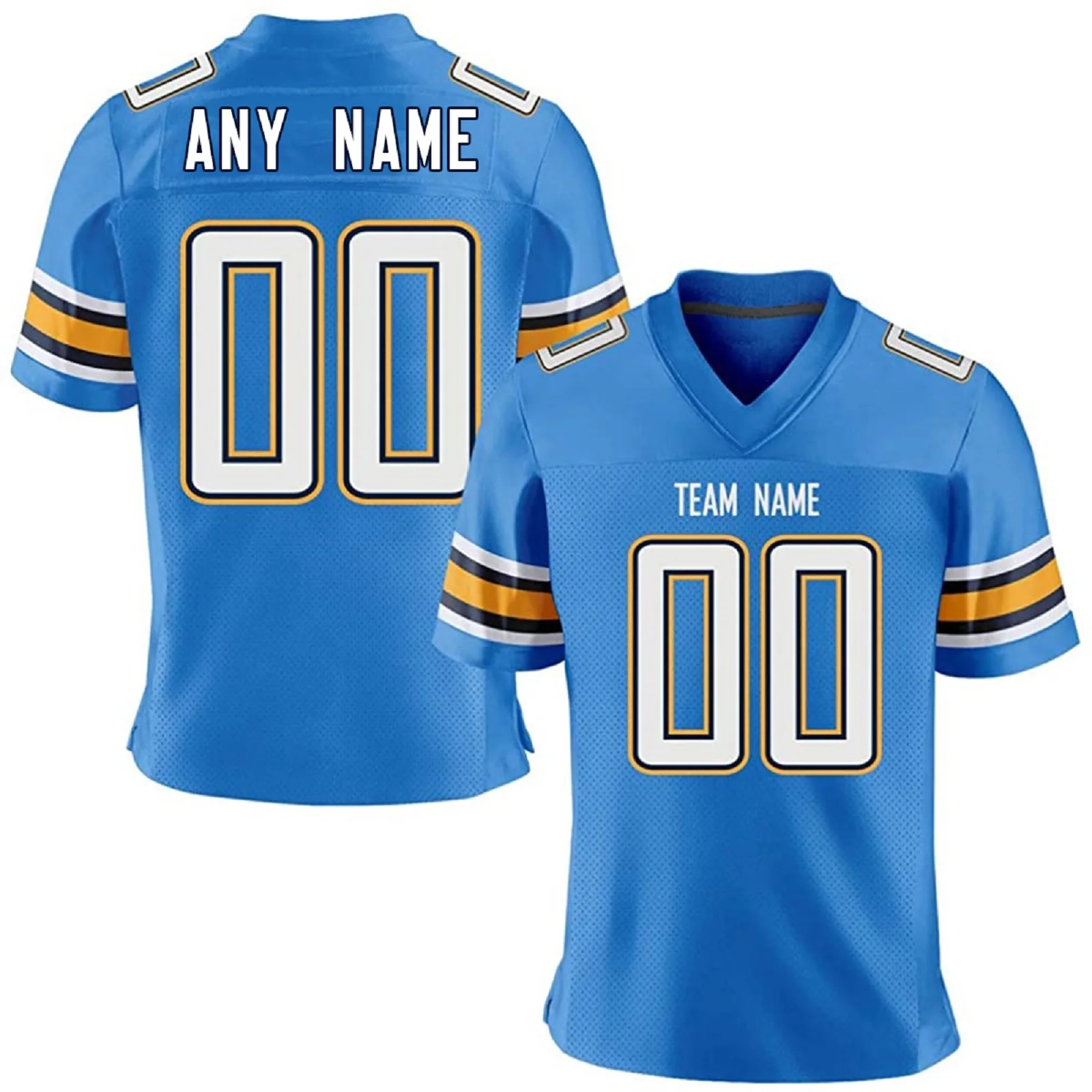 thumbnail image 1 of Camiseta de fútbol americano personalizada de Los Angeles Chargers con nombre y número del equipo impresos personalizados para hombres, mujeres y jóvenes, regalo para fanáticos, uniforme, 1 of 4