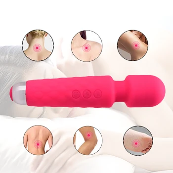 Massage Stick 20 Frequency Strong Vibrator AV Stick Waterproof USB Rechargeable Adult Sex Products Vibrator  For Women 5
