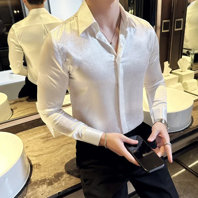 Why the Glossy Gold Color Men's Dress Shirt Is the Ultimate Choice for  Formal and Nighttime Events