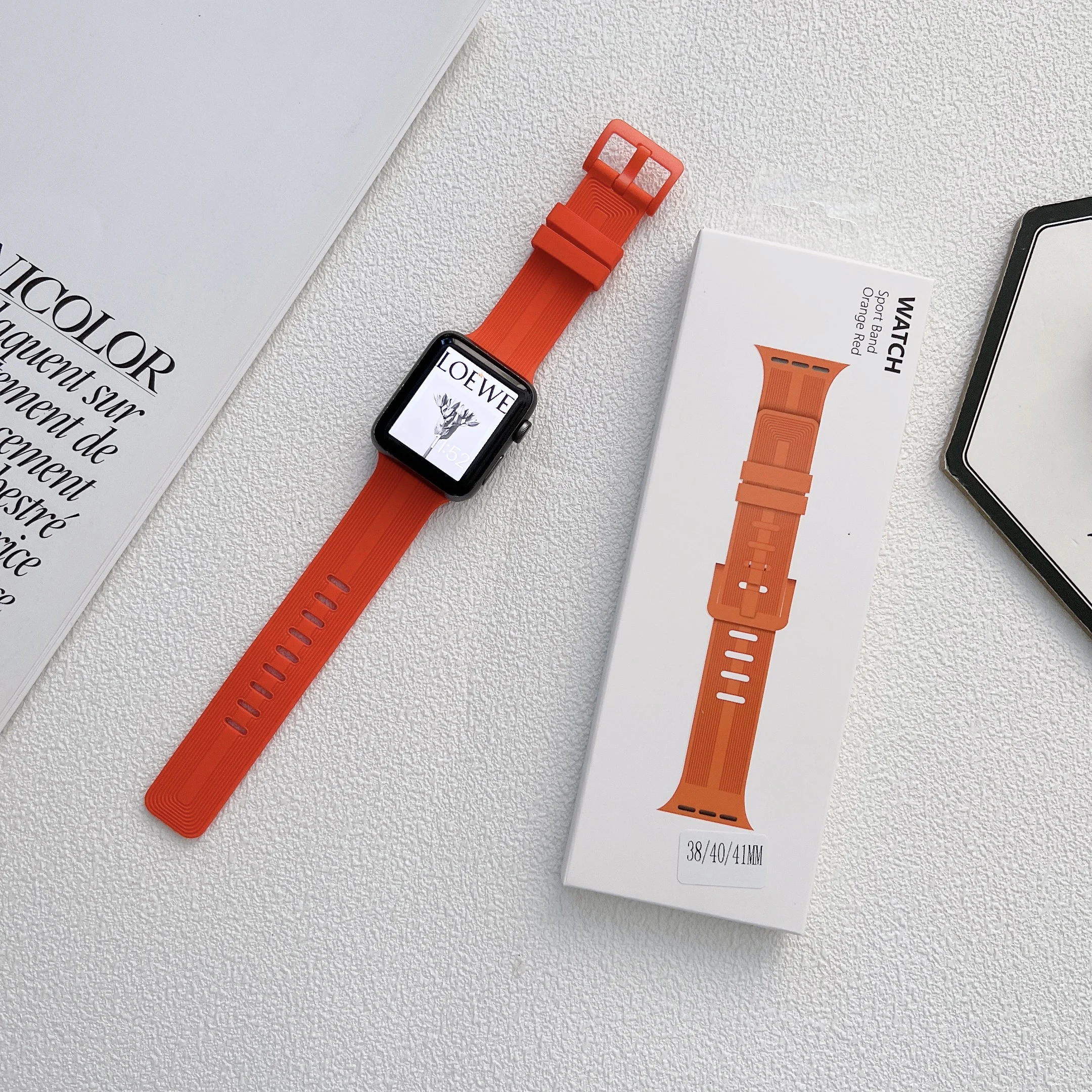 Correa Per Apple Watch Ultra Band 49Mm Cinturino In Silicone A Righe Per Apple Watch 8 7 6 45Mm 41Mm Cinturino Cinturino Cinturino Smart Watch