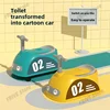 Baby Car Shaped Toilet Portable Non-slip Baby Potty Toddler Training Toilet with Rollers Multifunctional Toilet Children's Gifts 2