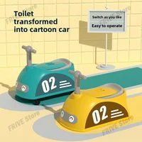 Baby Car Shaped Toilet Portable Non-slip Baby Potty Toddler Training Toilet with Rollers Multifunctional Toilet Children's Gifts 2