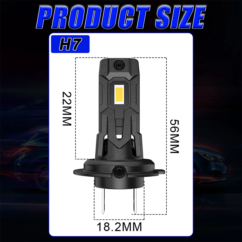 5500W 5800000LM H7 LED 자동차 헤드라이트 전구 캔버스 미니 무선 6000K 7535 CSP 헤드램프 자동차 다이오드 라이트 H7 터보 자동차 12V