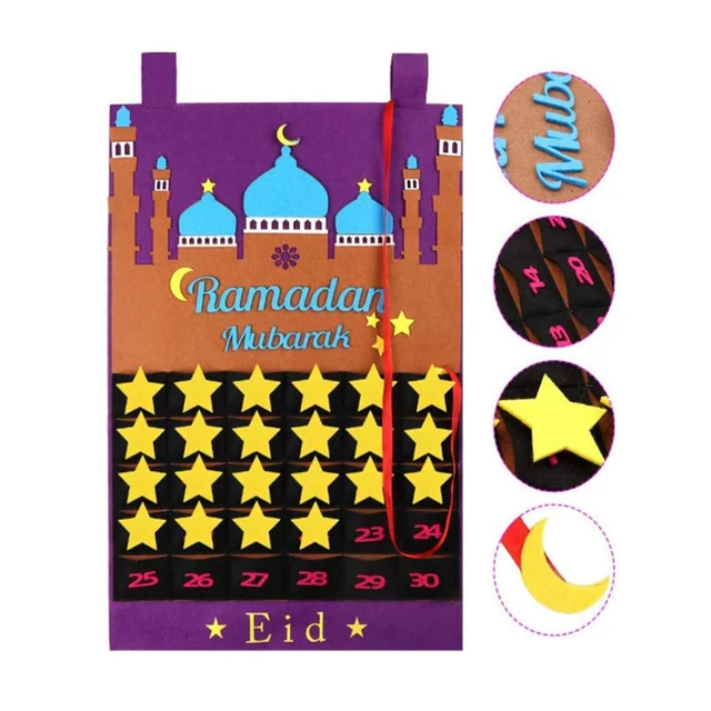 2023 Eid Mubarak DIY Felt Calendar for Ramadan with Pocket for