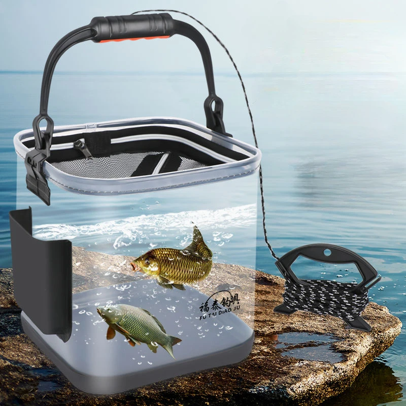 

Fishing Bucket Transparent EVA Thick Collapsible Fishing Bucket for Outdoor