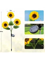 Solar Powered Sunflower Light Outdoor Waterproof LED Ground Insert Lawn Lamp For Garden Lawn Courtyard Decoration 3