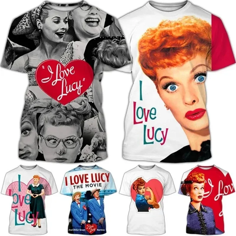 

Classic Movie I Love Lucy Graphic T Shirts For Men Women 3D Print Short-sleeved Tee Tops Casual Round Neck Men Tshirt Streetwear