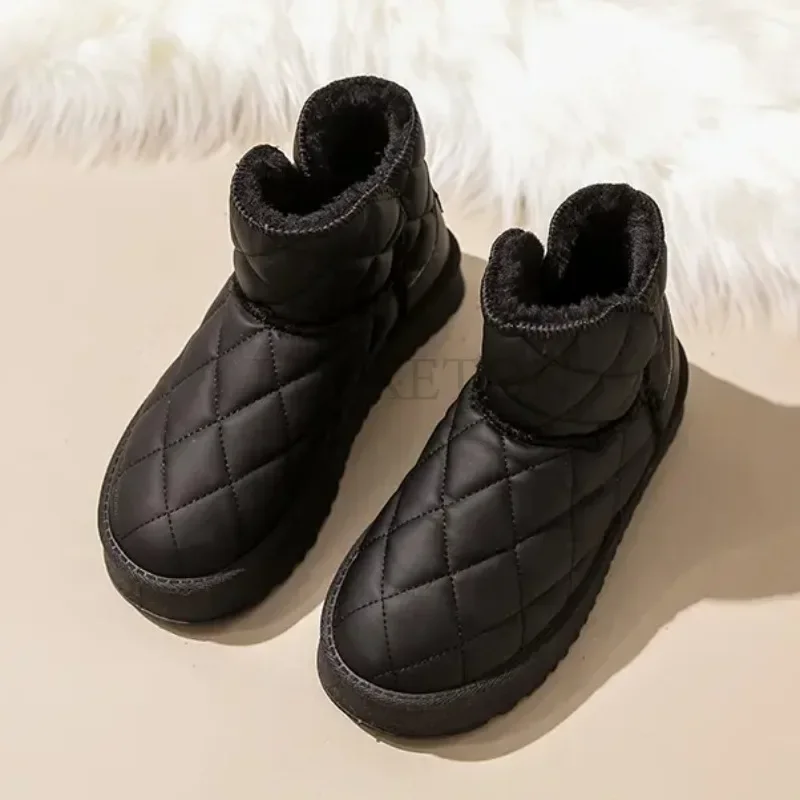 

Plush Shoes For Women Mules Indoor Outside Winter Home Warm Fluffy Anti-skid Boots Fur Cotton Shoe Men Outdoors Sneakers