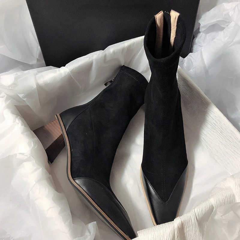 

High Quality New Women's Fashion Shoes Western Cowboy Boots Mid-calf Modern Boots Ladies Casual Shoes Woman Chelsea Boots Soft