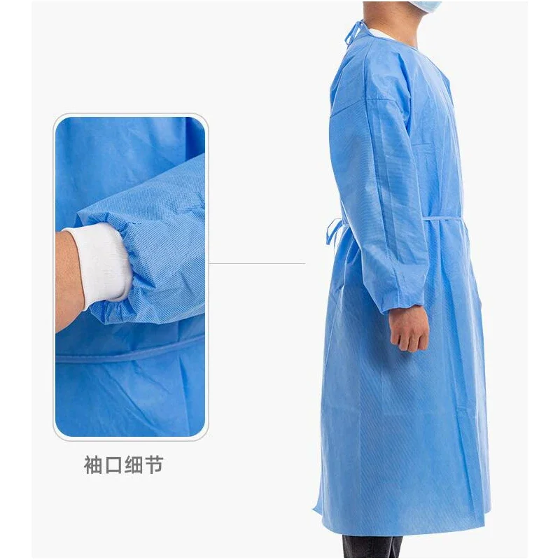 

Disposable Non-Woven Protective hazardous Clothes Thick Work Isolation Clothing Gown Dental Anti-Oil Dust Stain Nursing Gown