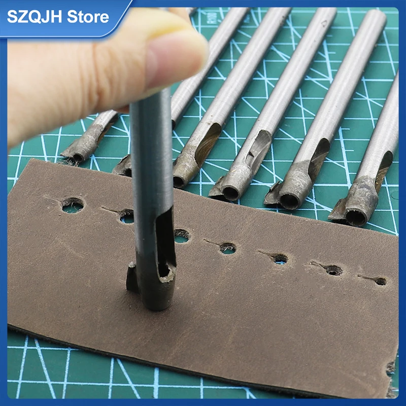 Leather Tools Leather Craft Tool Kit Leather Craft Tools Leather Craft Tool Leather Punches DIY Leather Belt Punch Tool Round Hole with Tail Sharp Hole Knife Puncher Hollow Punch Cutter Tool DIY Leather Craft Tools
