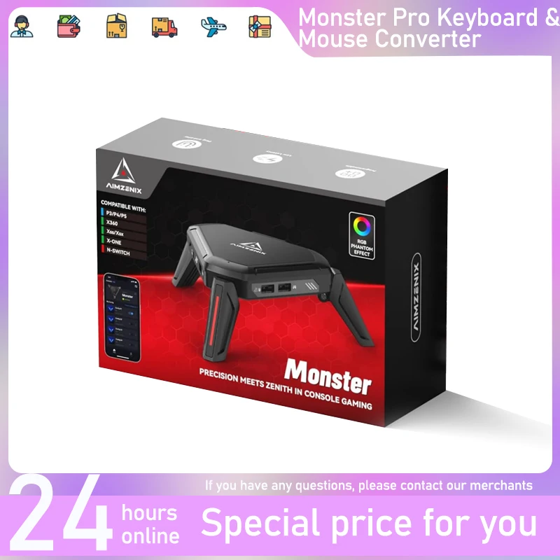 AIMZENIX AX600 MONSTER K&M Game Adapter for PS5, PS4, XONE, X360