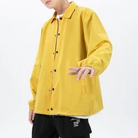 2024 Hip Hop Streetwear Plain Black Coach Jackets Vintage Waterproof Lightweight Windbreaker Coach Jacket For Men 2