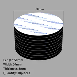 Ultra - Strong Double - Sided Adhesive Foam Pads - Heavy Duty, Pre - Cut, 3mm Thick, Super - Sticky Rectangles (Round 50mm 10pcs)