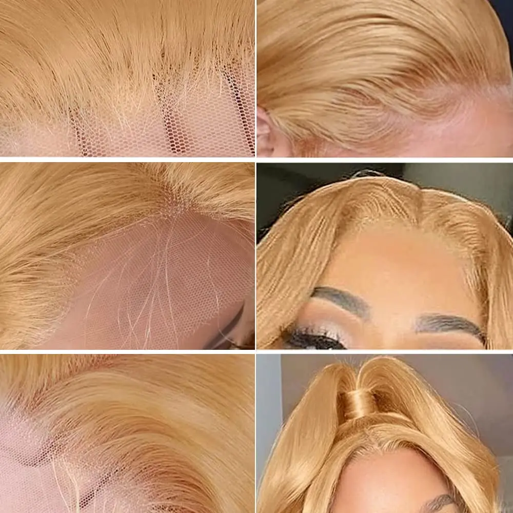 #27 Honey Blonde Lace Front Wigs Human Hair 30 32 34 Inch Body Wave 13x6 HD Lace Frontal Wig 180 Density Colored Human Hair Wigs