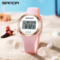 SANDA 2147 Digital Watch for Women Chronograph Lady LED Wristwatches Elegant Waterproof Female Sports Boy Girl Children Gift
