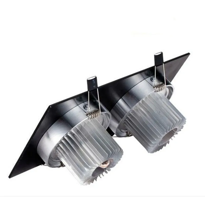 디 밍이 가능한 광장 높은 전원 Recessed Downlights LED 천장 전구 스포트 라이트 12W/20W/28W AC110 220V 더블 헤드 룸 램프