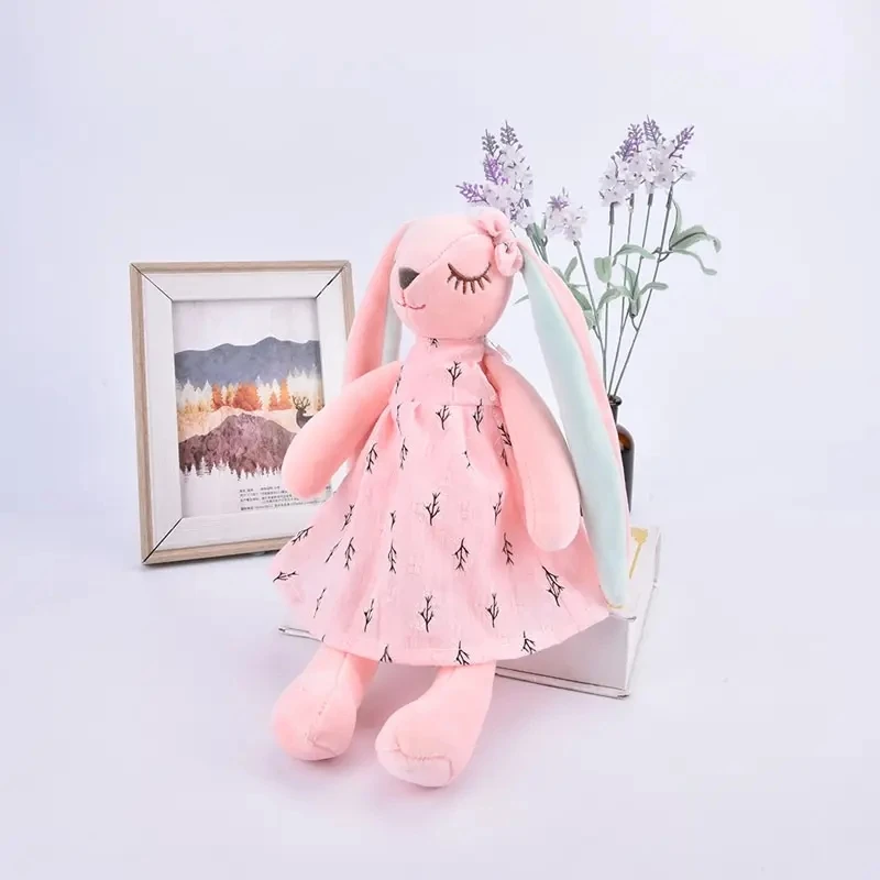 Long Ears Rabbit Plush Toy Baby Sleep Comfort Doll Stuffed Soft Animal Toy Children Girl Room Decoration 35CM