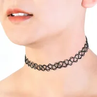 12 pièces coloré cou tatouage tour de cou élastique femmes collier Punk tatouage tour de cou extensible collier bijoux filles Sautoirs colliers 5