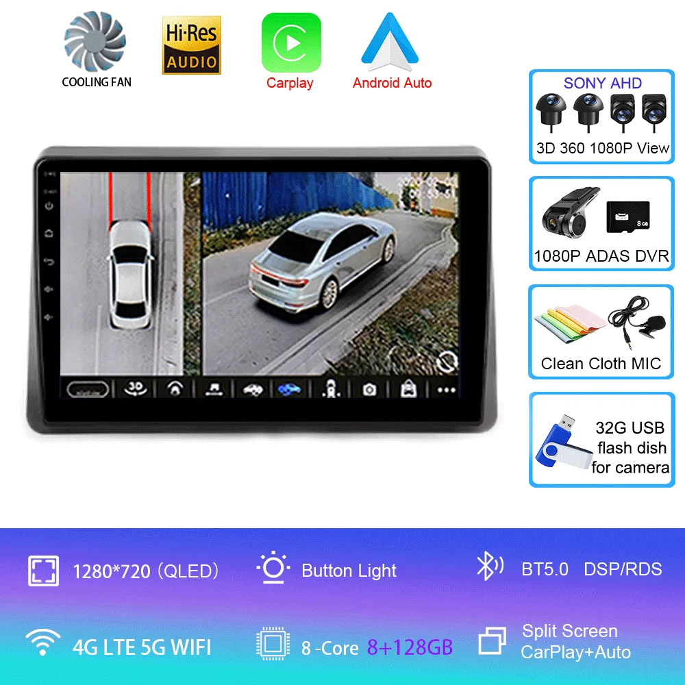 8G 128G DVR 360