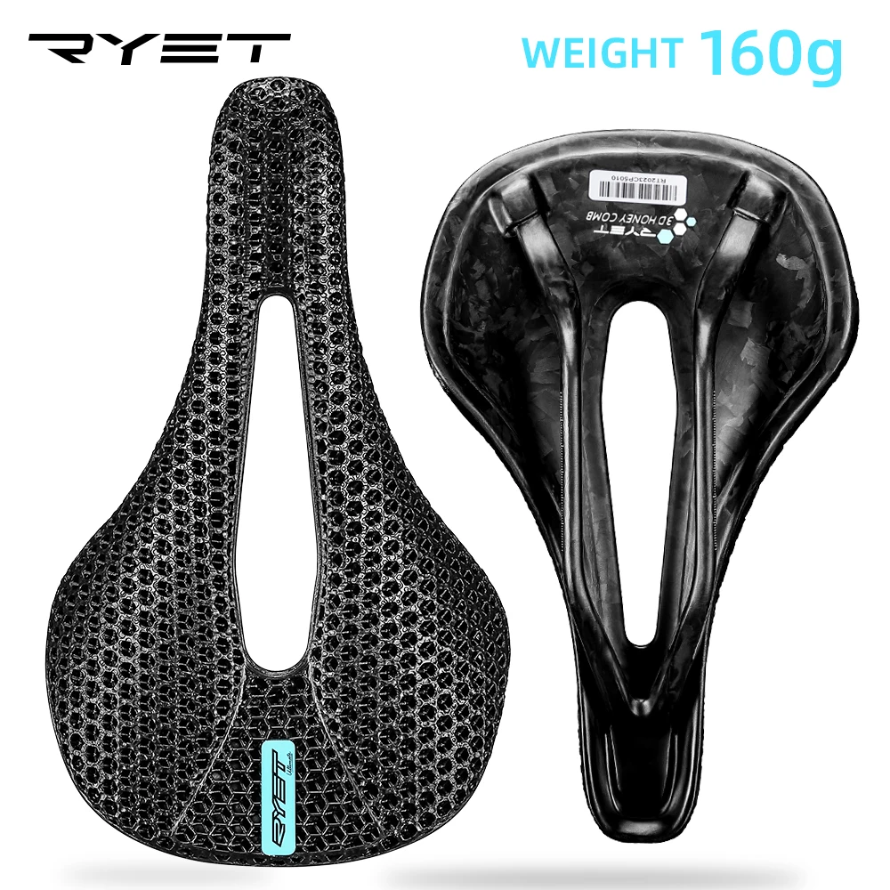 

RYET Bike Carbon Saddle 140mm 143mm Super Light Road Bike Seat MTB Racing Saddles 3D Printed Bicycle Seat Cycling Accessories