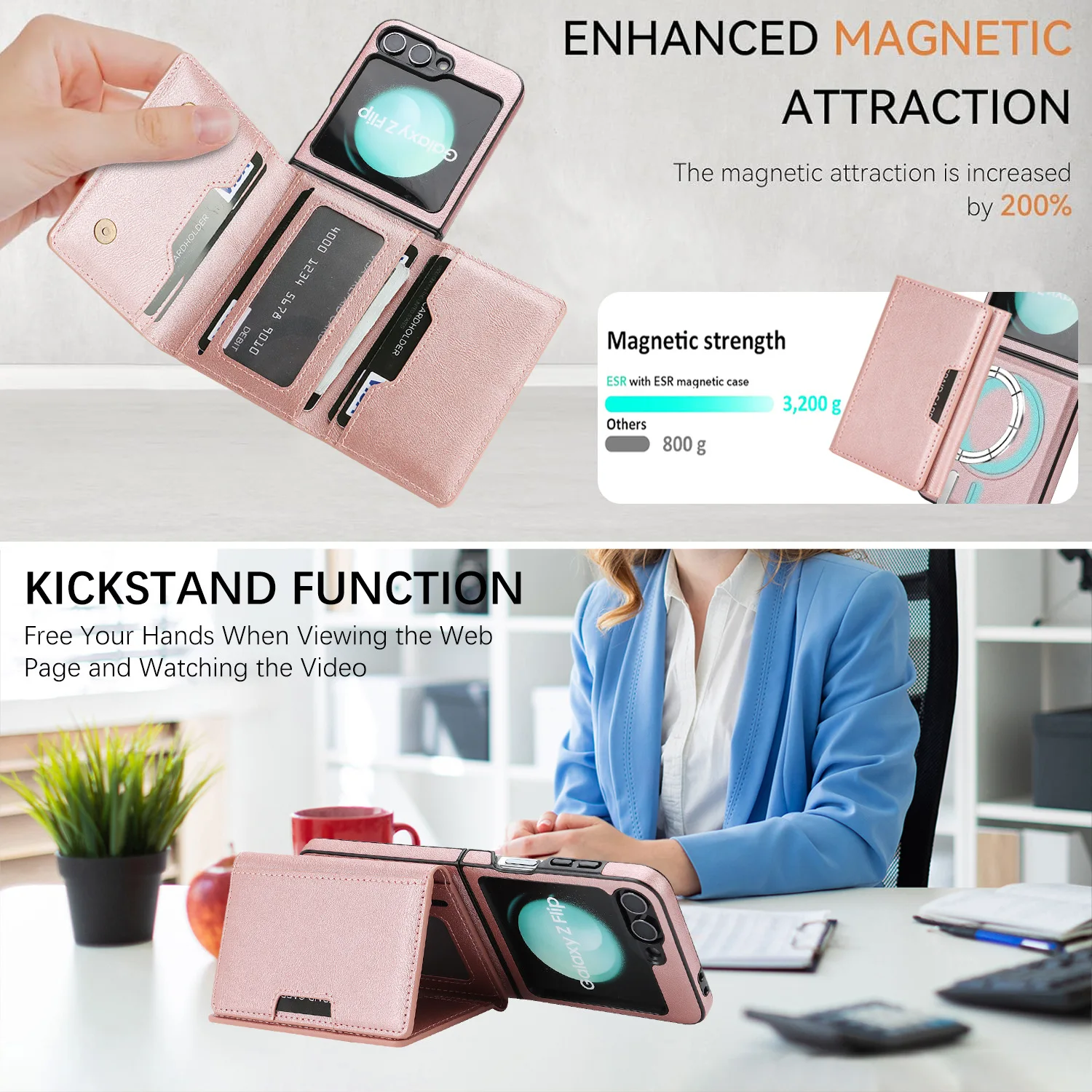 MagSafe Magnetic Card Holder with Wireless Charging and Inner Fabric Finish