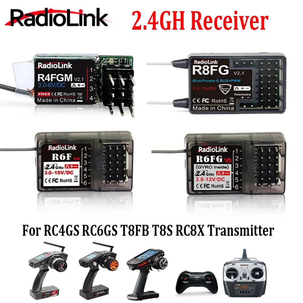 Radiolink RC카 보트 작업용 리시버 자이로, 송신기 RC4GS RC6GS T8FB T8S RC8X 용, 2.4GH R8FG R4FGM R6FG R6F