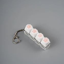 Illuminated Keyboard Keychain: Portable Fidget Toy and Desktop Accessory for Stress Relief and Office Decor (WHITE)