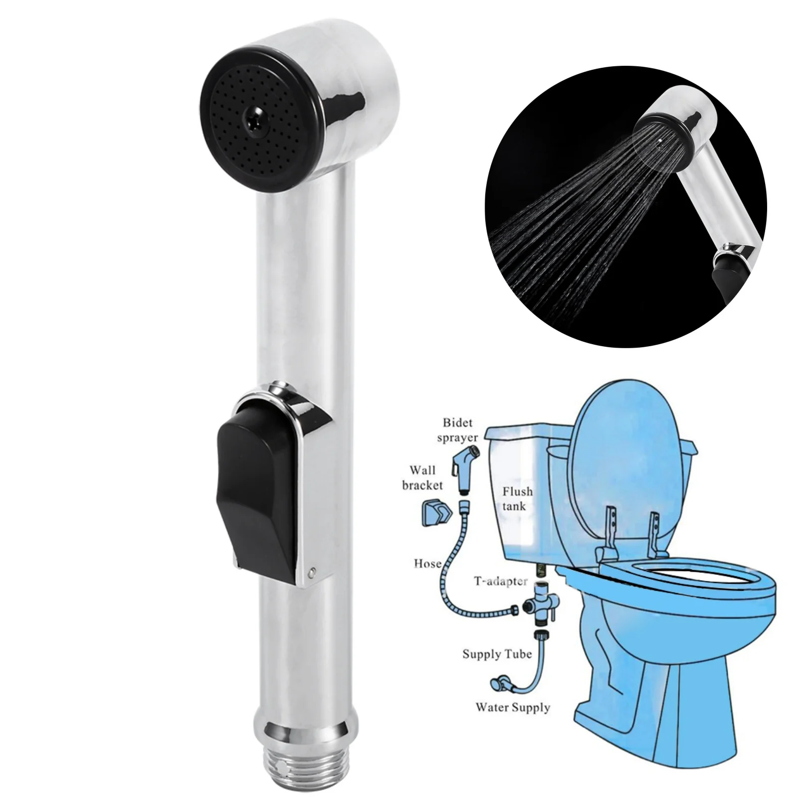 Handheld Bidet Sprayer ABS Spray  Shower Handheld Toilet Bidet Faucet Sprayer Shower Nozzle Self Cleaning Bathroom Accessory