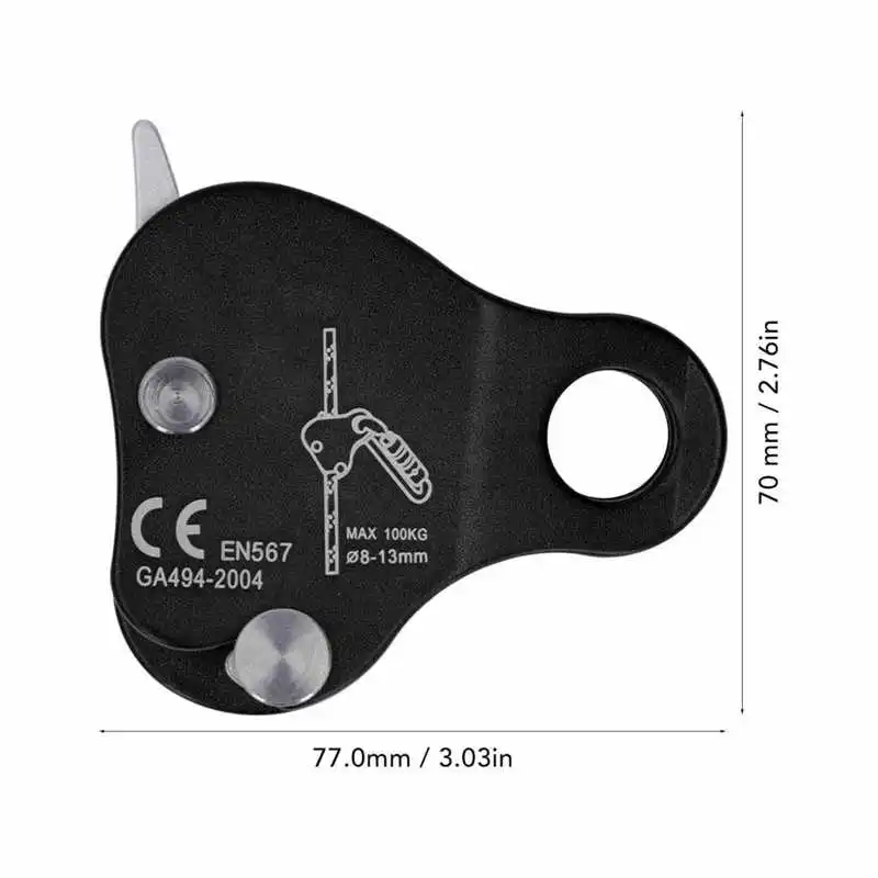 Kletterseil-Greifer Aus Aluminium – Selbstsichernd Für Seile 8–13 Mm, Bis 100 Kg