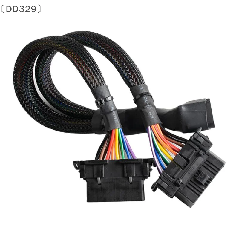 〔DD329〕OBD2 Male To Dual Female Elbow Extension Cable With 16pins Available To Connected 1 IN 2 Converted Extender Adapter