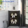 Corner Bathroom Vanity Sink Combo High Space Utilization Durable Construction Soft Closing System Easy to Clean  Included 6