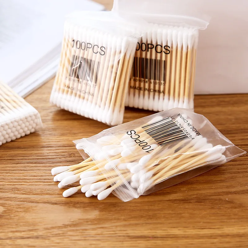 Double-ended Cotton Swabs 100pcs Per Pack 5 Packs Baby Cotton Swabs Ear Cleaning Sticks Healthy Cleaning Tools cotton swabs