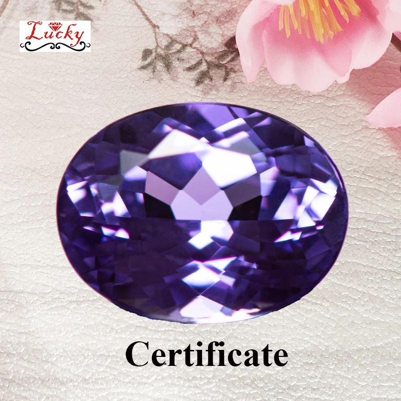 

Lab Grown Sapphire Purplish Blue Color Oval Shape Top Quality Charms for Diy Jewelry Making Pendant Selectable AGL Certificate