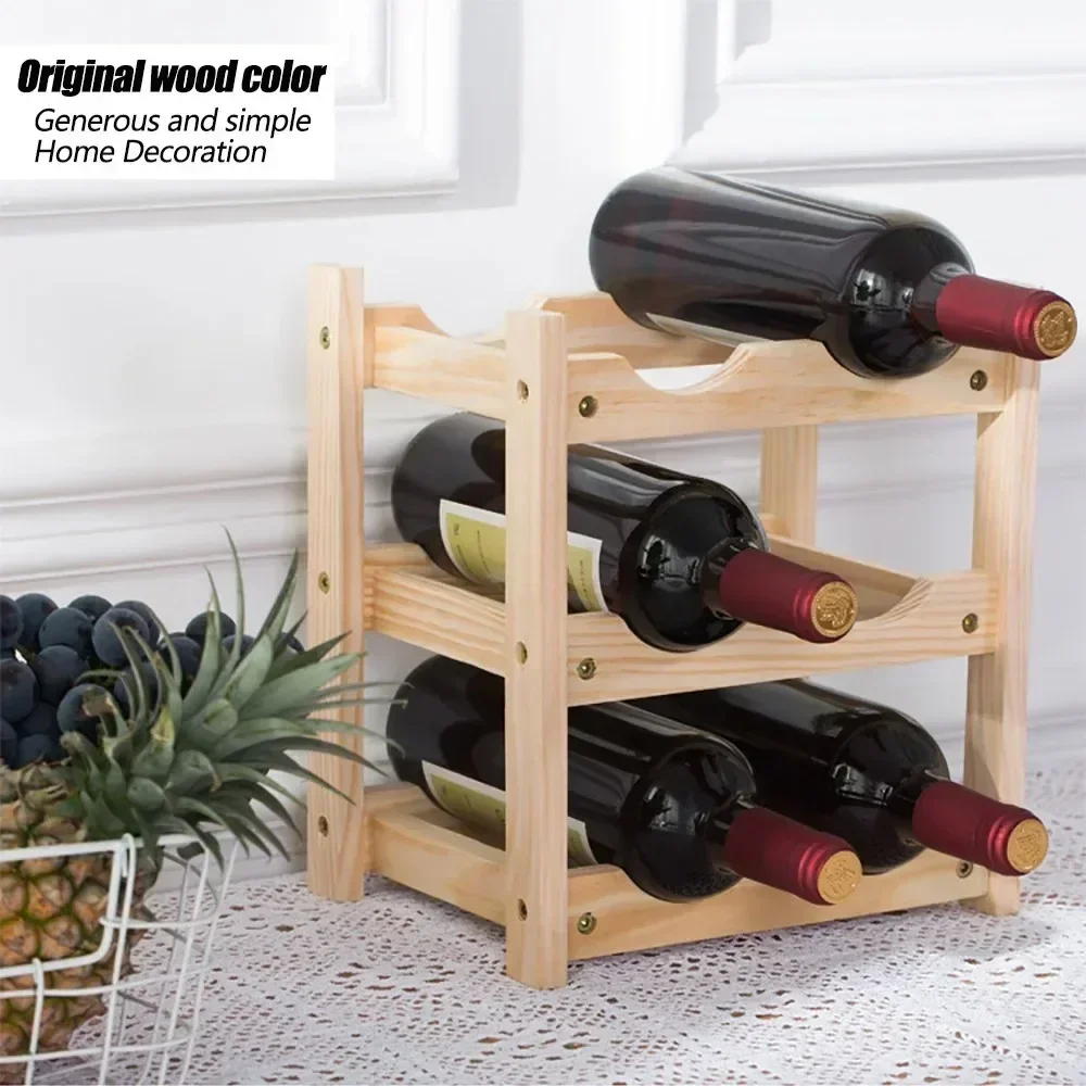 Red Wine Rack Bamboo Adjustable Shelf Space Saving Modern Home Bar Kitchen Display Organizer Bottle Holder Natural Eco-Friendly