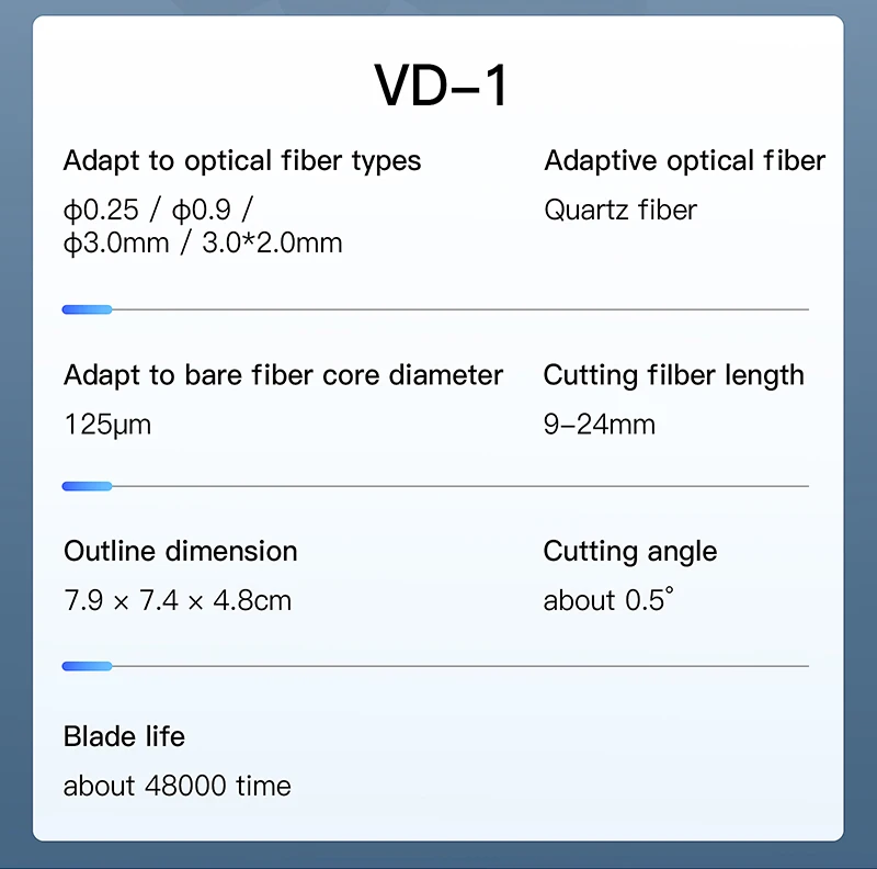 VD-1 One-step Fiber Cleaver Fully Automatic Fiber Optic Cutter FTTH Tool Optical