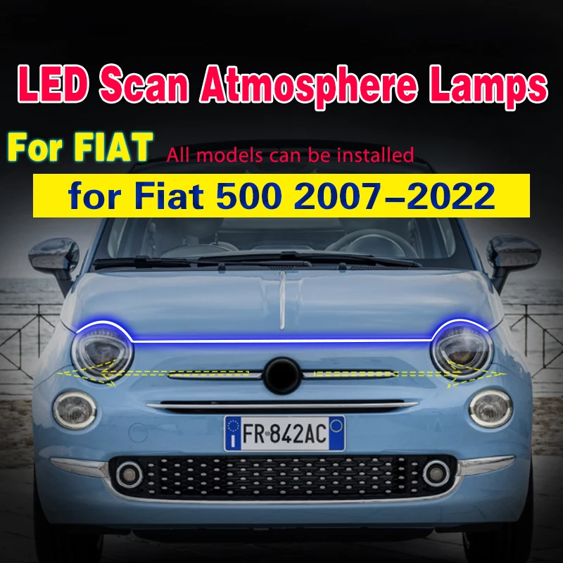 Striscia di luce di avviamento per scansione fari lampada a Led DRL 12V per Fiat  500 2007-2022 luce di marcia diurna flessibile impermeabile universale -  AliExpress