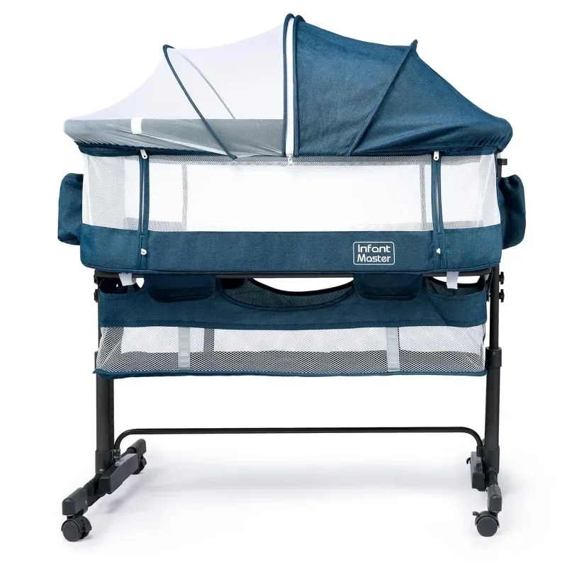 home. 3 in 1 Baby Bassinet, Upgraded Beside Crib with 360° Highly Visible Mesh wall, Comfy Co-sleeper Bassinet with mattress 2
