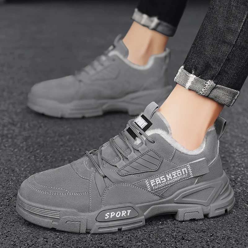 Men Snow Boots Outdoor Shoes For Male Thick Sole Sneakers for Men Winter Shoes Botines Tenis Keep Warm Fluff Mens Ankle Boots