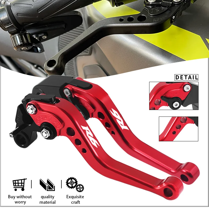 Yzf-R6 Moto Regolabile Cnc Leva Frizione Freno Corto Per R6 R6 2017 2018 2019 2020 Leva Freno Manubrio