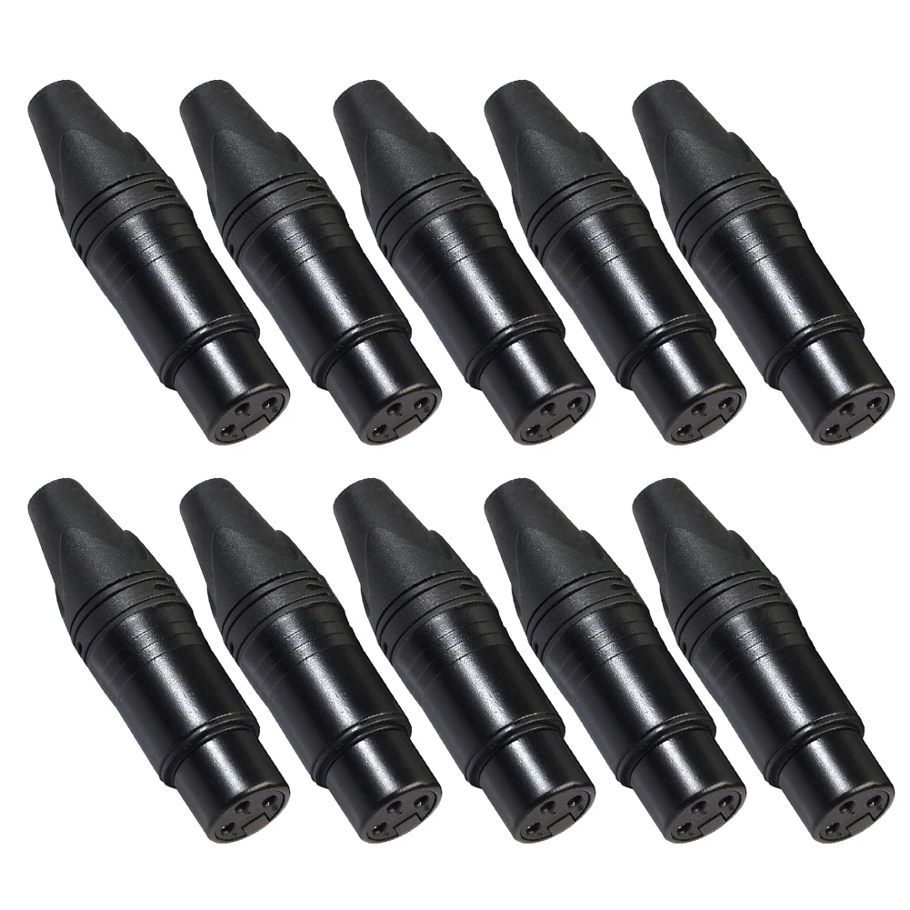 10pcs DIY Microphone XLR 3Pin Female Connector Cable Solder Plug Adapters