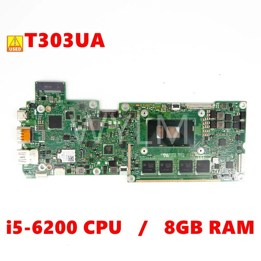 

Материнская плата T303UA REV3.3 для ASUS T303U T303UA T303 I5-6200CPU 8 Гб RAM, материнская плата для ноутбука, рабочая, бесплатная доставка, б/у