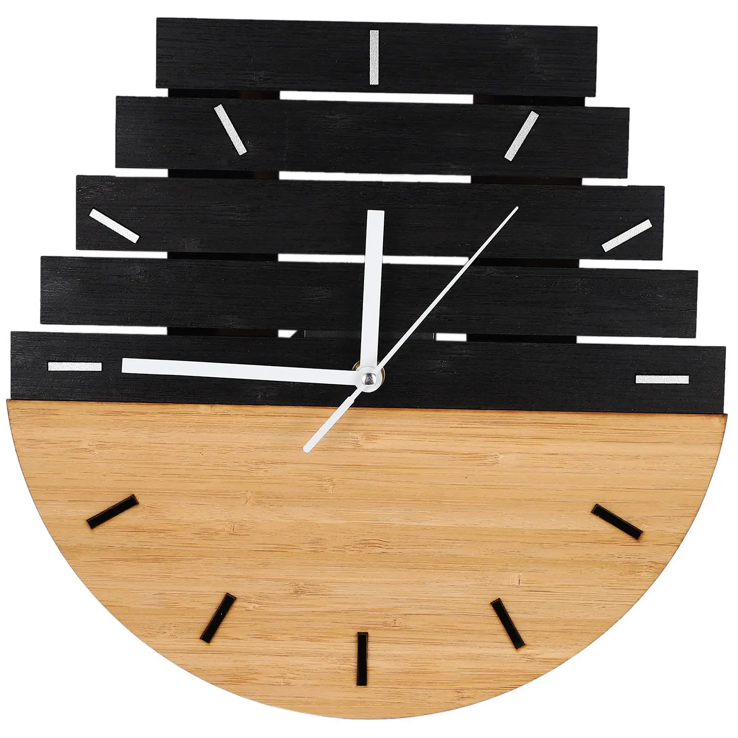

Wooden Wall Clock Modern Design Vintage Rustic Shabby Clock Quiet Art Watch Home Decoration B