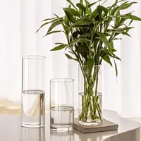 20/25/30/40cm Clear Cylinder Flower Vase Plastic Party Dining Table Centerpiece Hydroponic Holder Plants Container Decoration 2